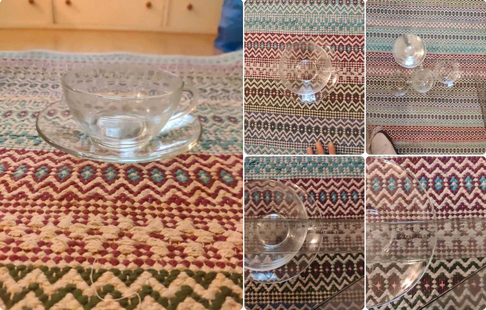 Conjunto 7 chávena de chá + pratos Duralex