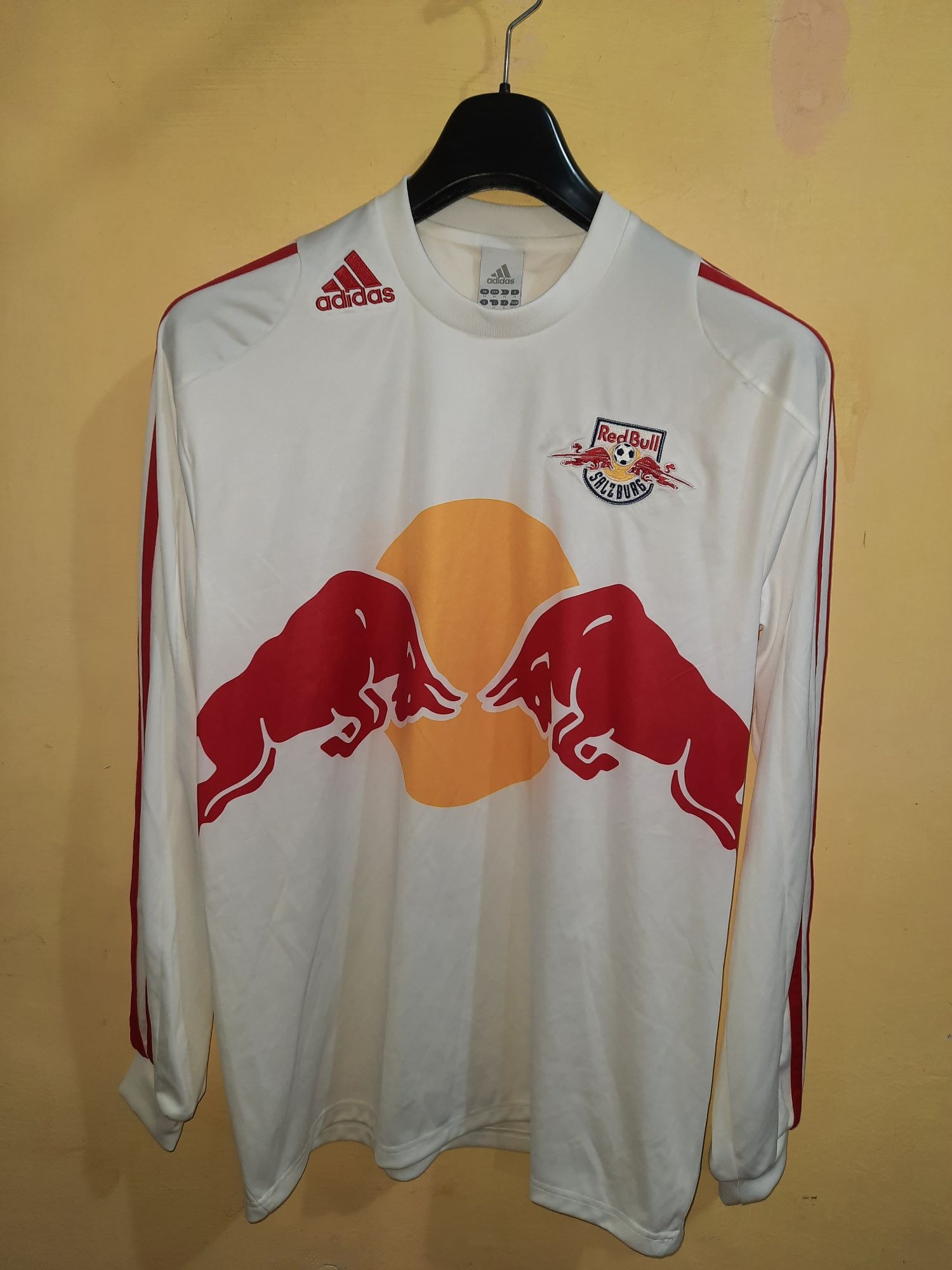 Оригинал футболка лонгслив джерси Red Bull Salzburg 2006 2007 l/S home