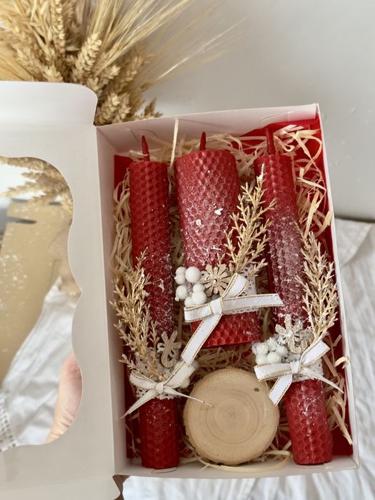 Свічки з вощини новорічний набір