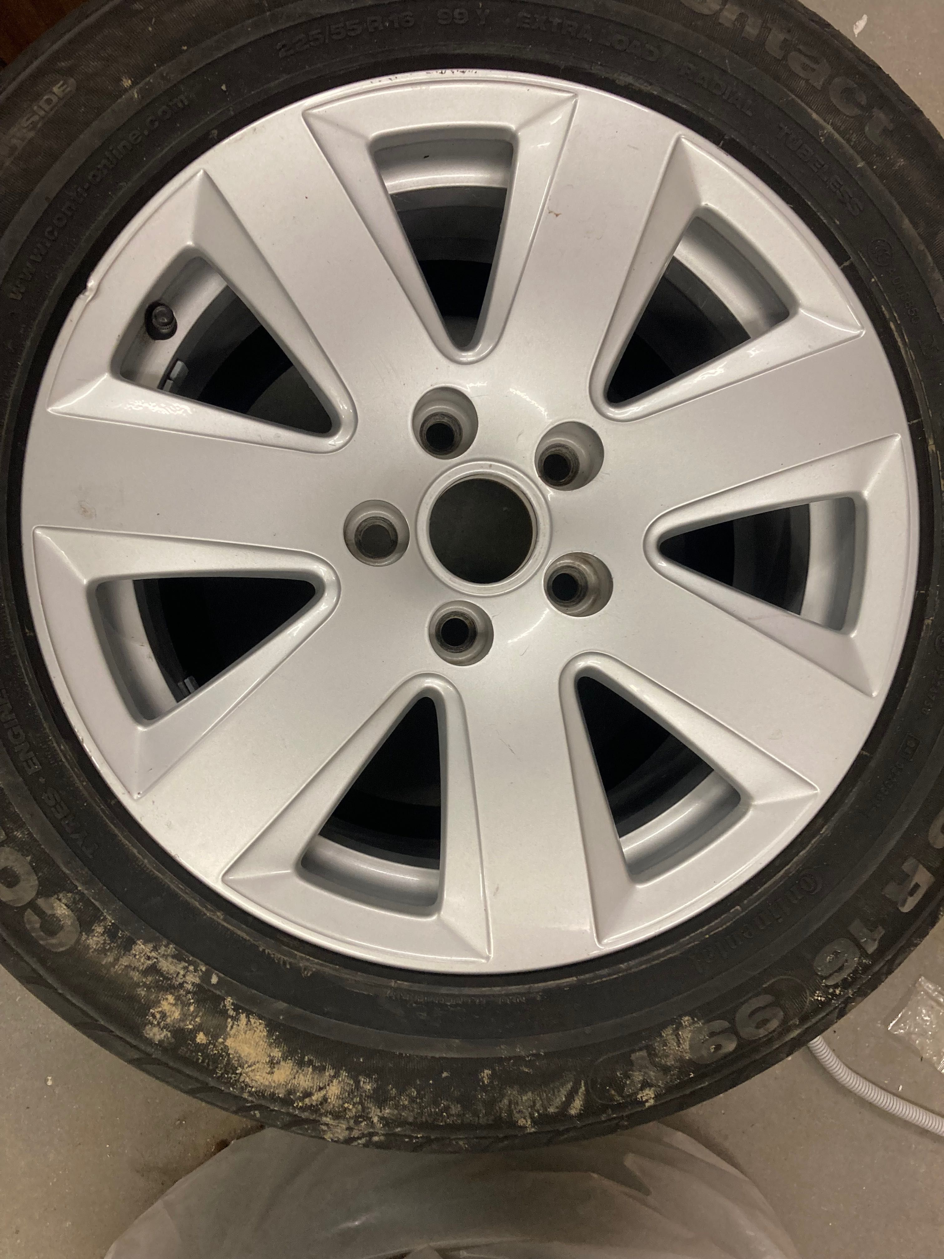 Felga Audi oryginał 225/55/16 opona continental zapas c6 a6 aluminiowa