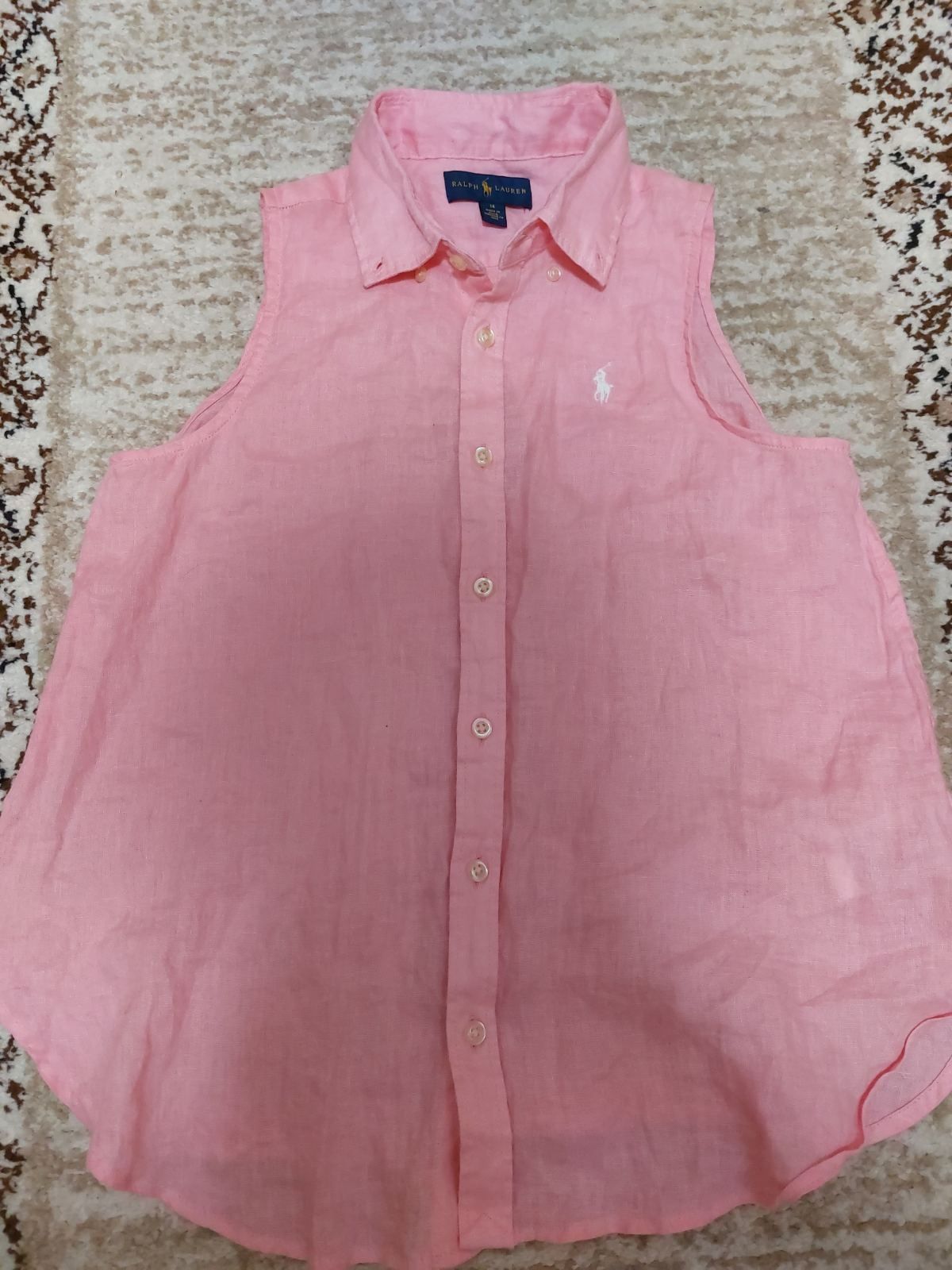 Сорочка Ralph Lauren дитяча 13-14 років лляна безрукавка для дівчинки