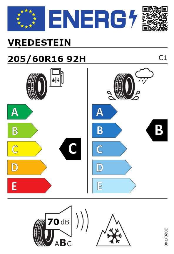 1x Nowa opona zimowa VREDESTEIN WINTRAC 205/60R16 92H