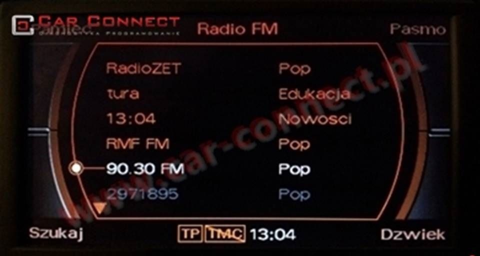 Audi zmiana nawigacja USA Europa konwersja radio A4 A6 A8 Q5 Q7