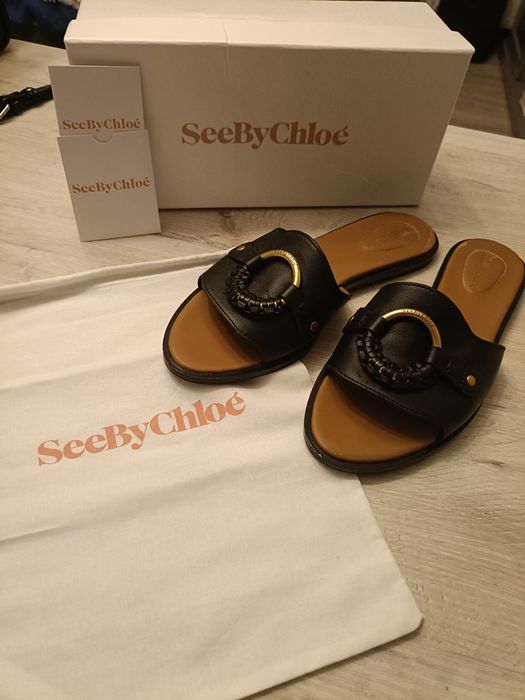 Klapki skórzane See By Chloé