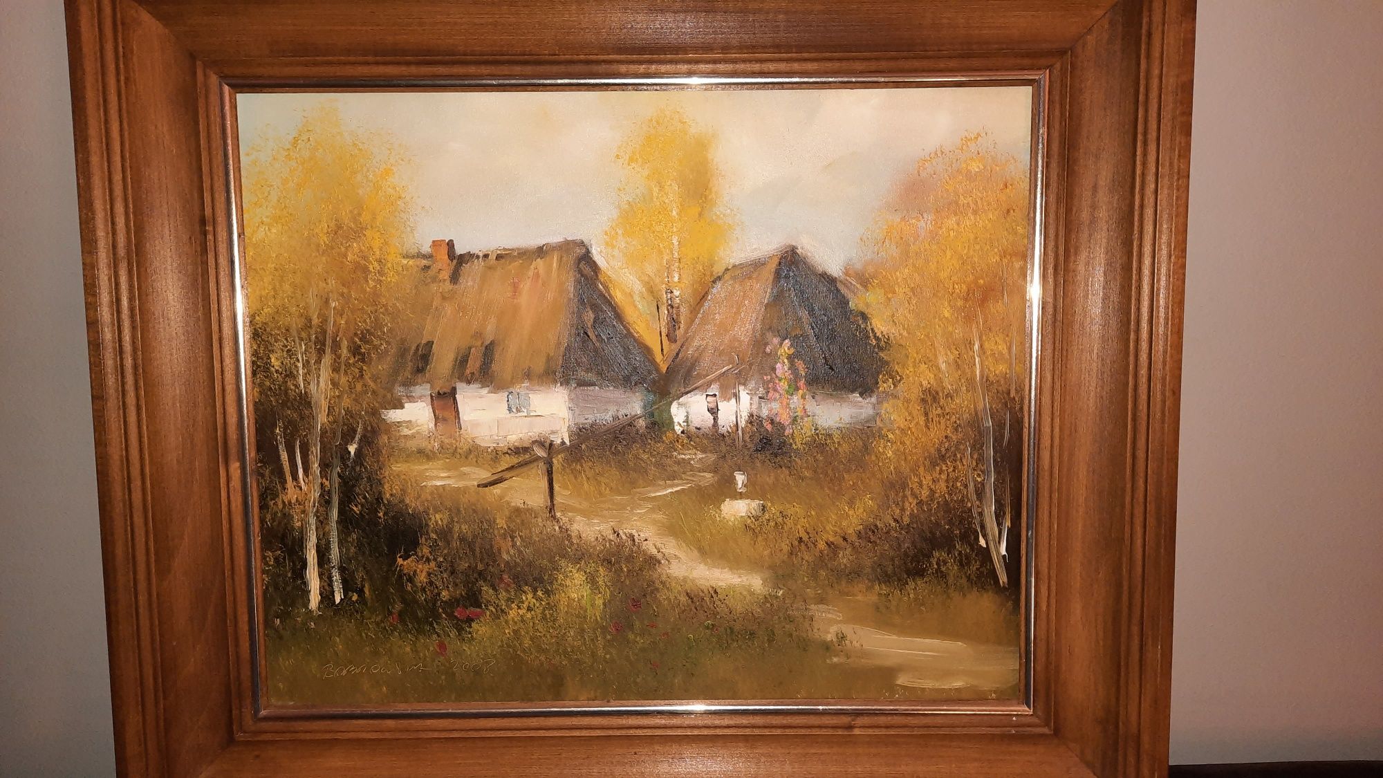 Obraz Osada płótno olej  2008 Bobrowska Maria