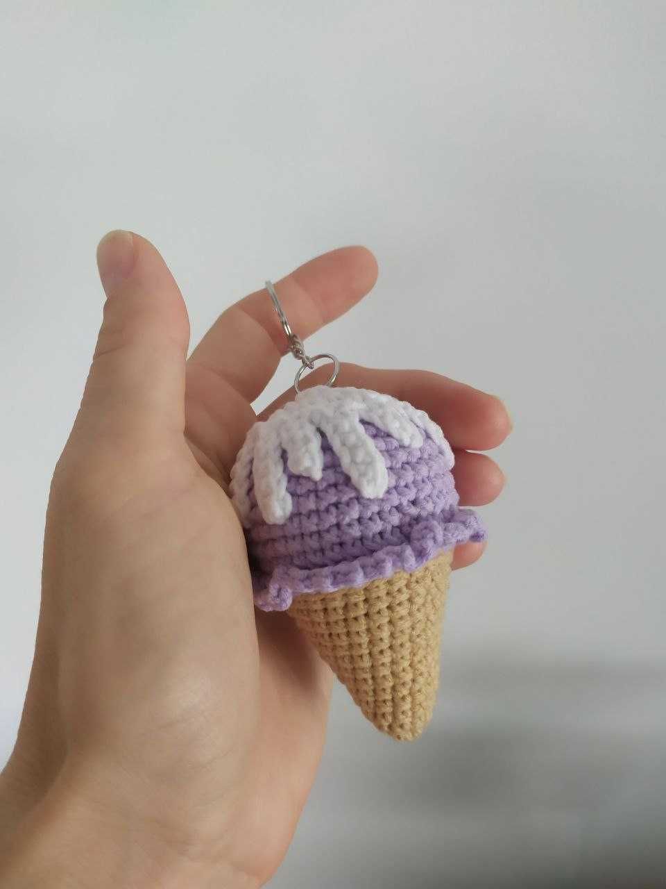 Brelok breloczek na szydełku lody handmade