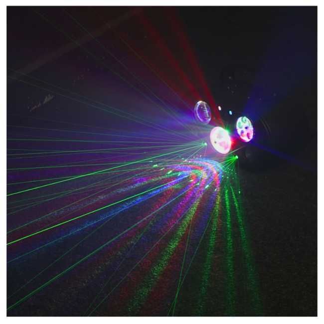 Zestaw oświetleniowy na statywie Disco kula lasery strobo wzory gobo
