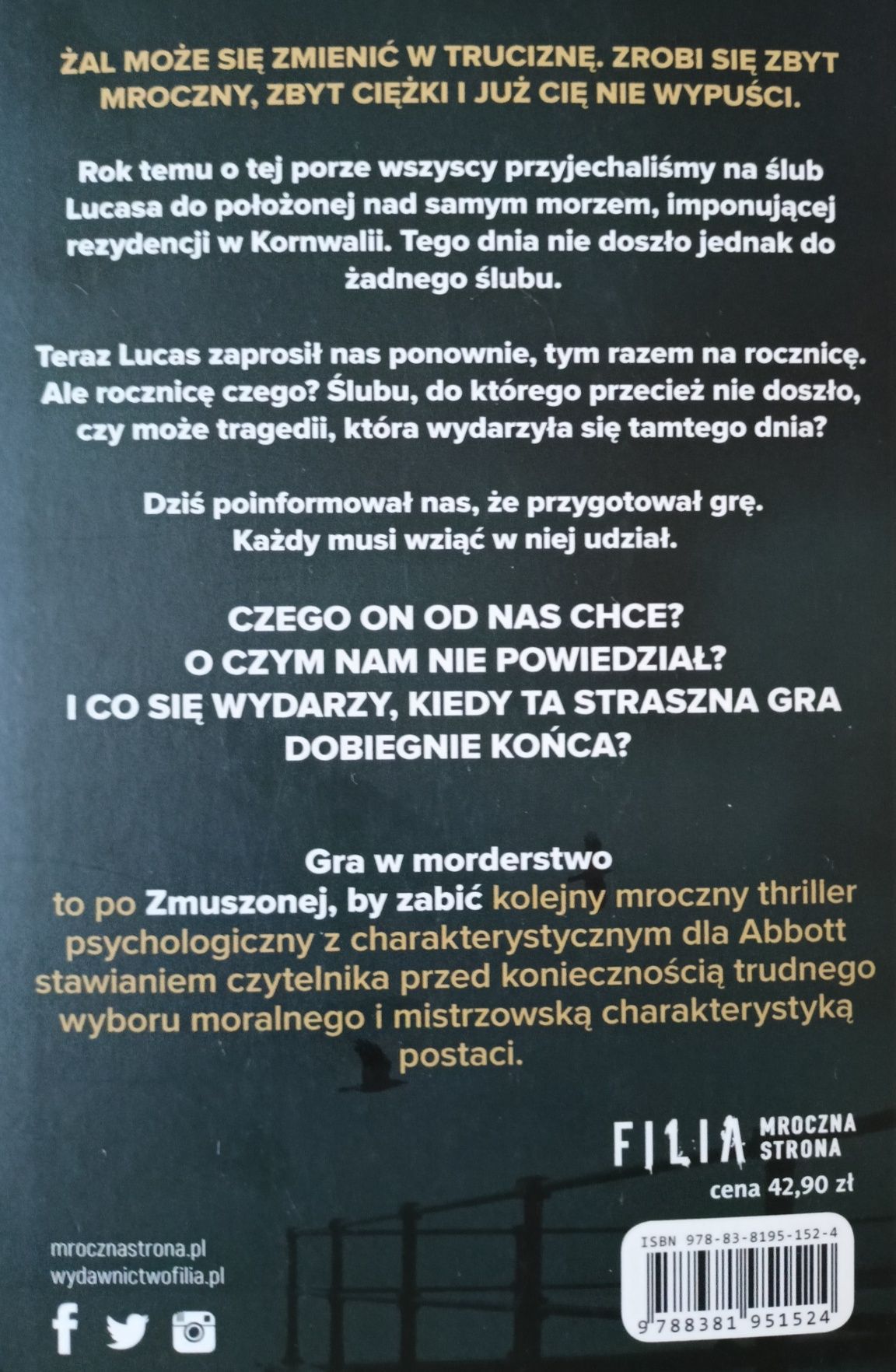 Gra w morderstwo. Thriller Rachel Abbott. Niesamowita powieść.