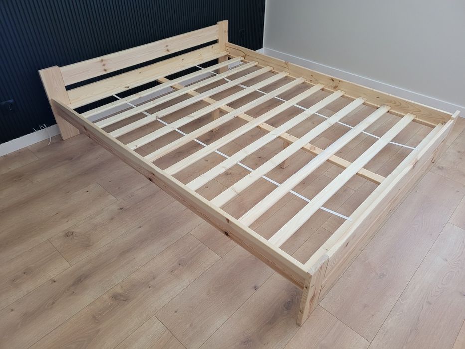 ŁÓŻKO DREWNIANE sosnowe 160x200 + stelaż drewniany