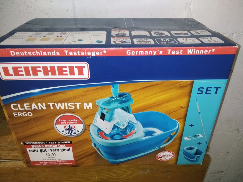 Mop obrotowy Clean Twist M Ergo Leifheit gratis Płyn do mycia podłóg