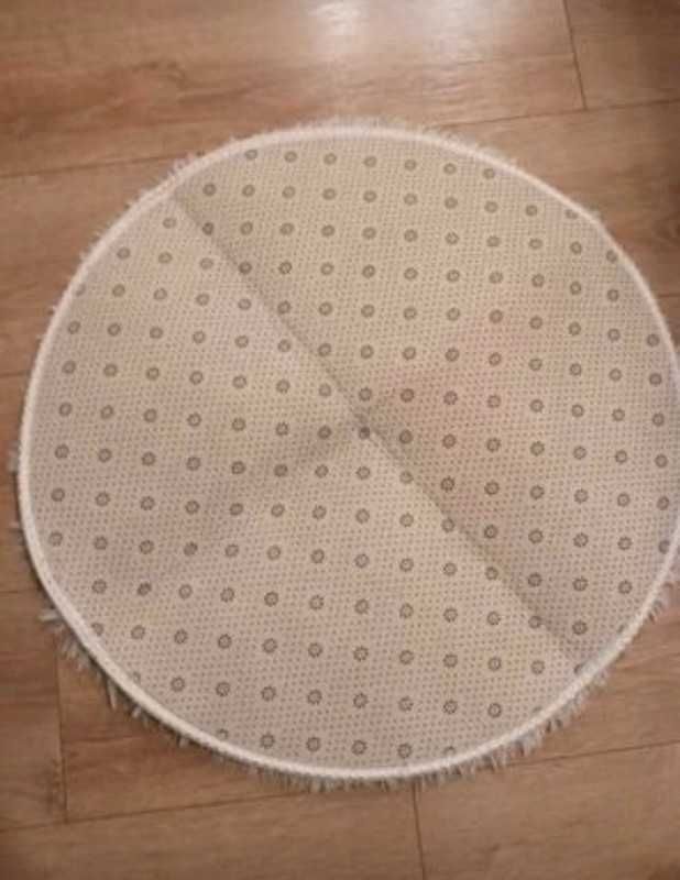 Nowy biały dywan okrągły puszysty