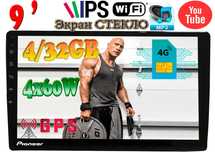 Автомагнитола Pioneer с 4G Sim картой, 9'',Android,2DIN 4/32GB, СТЕКЛО