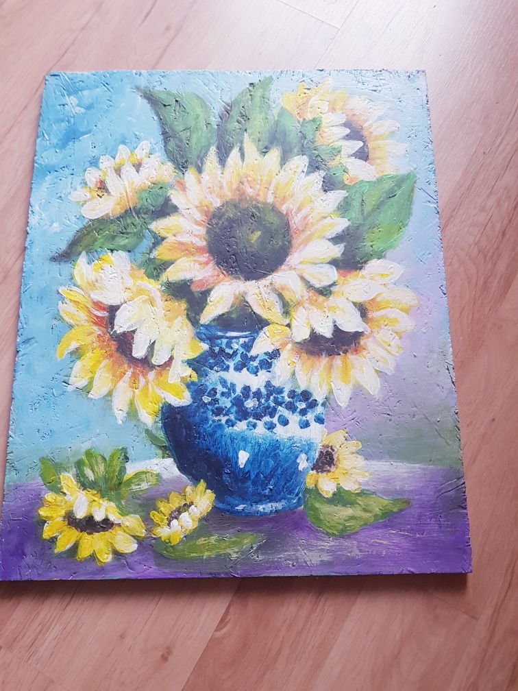 Obraz olejny ręcznie malowany Słoneczniki
