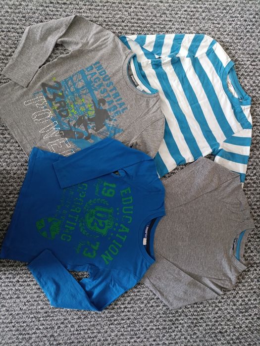 Zestaw 4szt T-shirtów z długim rękawem dla chłopca rozmiar 122/128