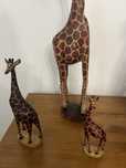 3 Girafas de Madeira