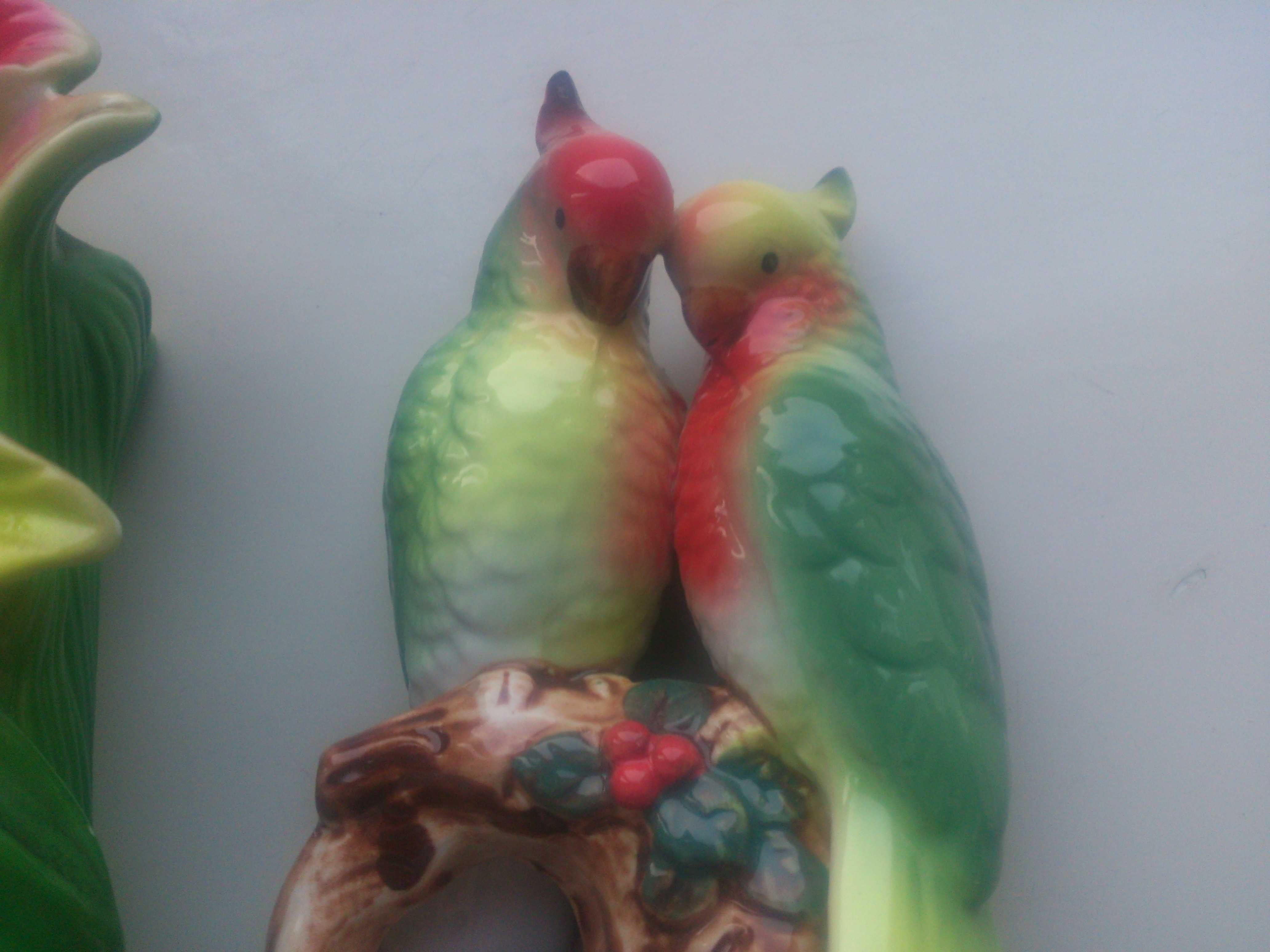 Тропічні папужки + вазочка (порцеляна)