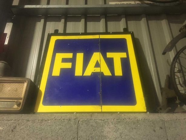 Placa antiga esmaltada Fiat