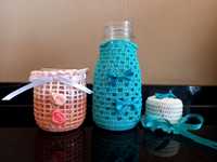 Peças decorativas em crochet feitas à mão