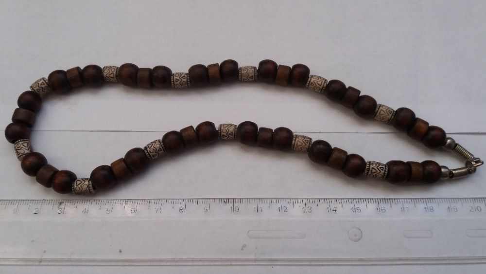 li L096,Vintage naszyjnik etno drew koralik styl indie amulet starocie