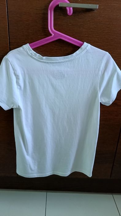 Biała koszulka t-shirt 4f 134/140 sportowa