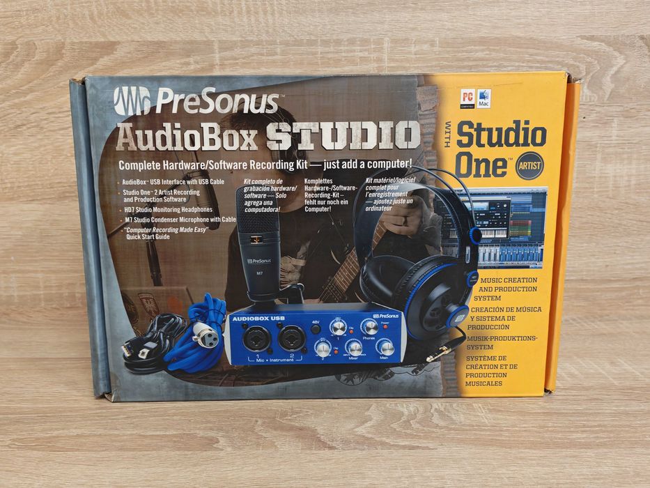 PreSonus AudioBox Studio interfejs + mikrofon+ słuchawki +okablowanie