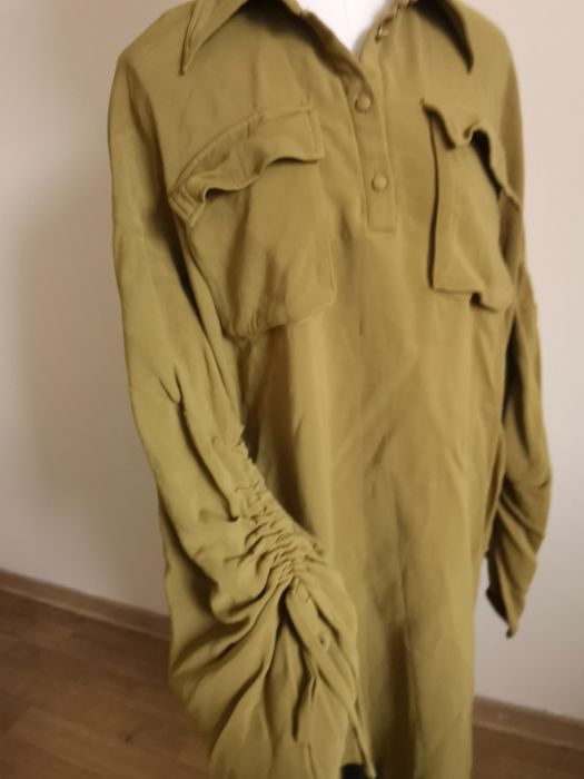 Sukienka Reserved zielona khaki 38 40 M zielona szmizjerka koszula