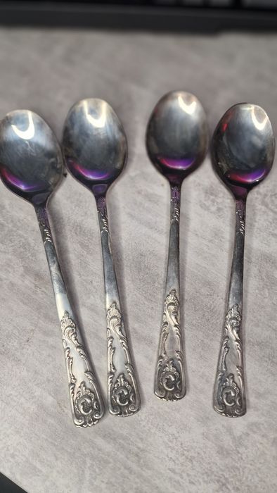 Мельхіорові десертні ложки МНЦ з посрібленням