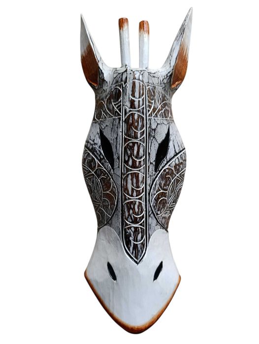 Rzeźba, Maska Malowana - Drewno, Rękodzieło 40 cm Indonezja Dekoracja