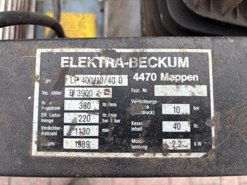 Kompresor electra beckum 10 bar 40 l
