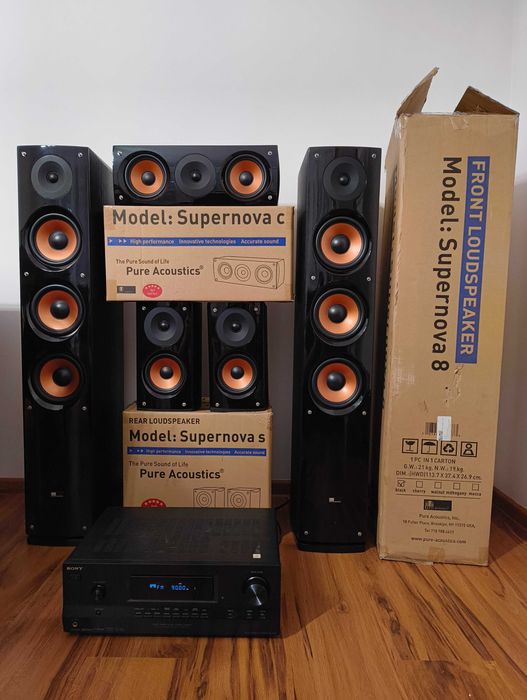 Pure Acoustics Supernova 8 USA 5.0 + Sony STR-DH520 7.1