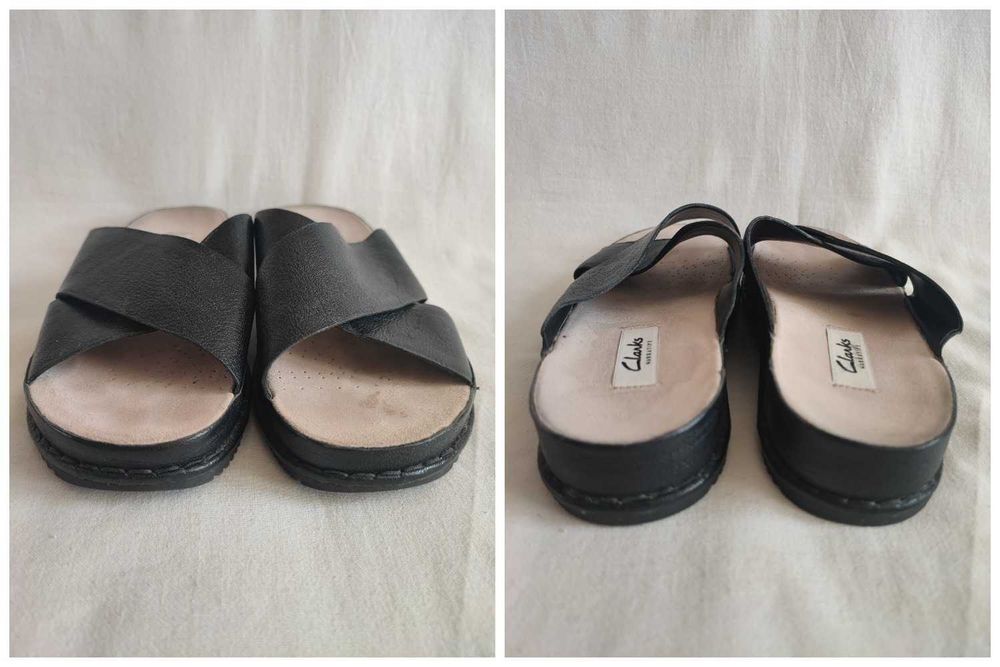 Шлепанцы босоножки женские кожаные "Clarks" Размер 36 (23 см) Идеал!!!