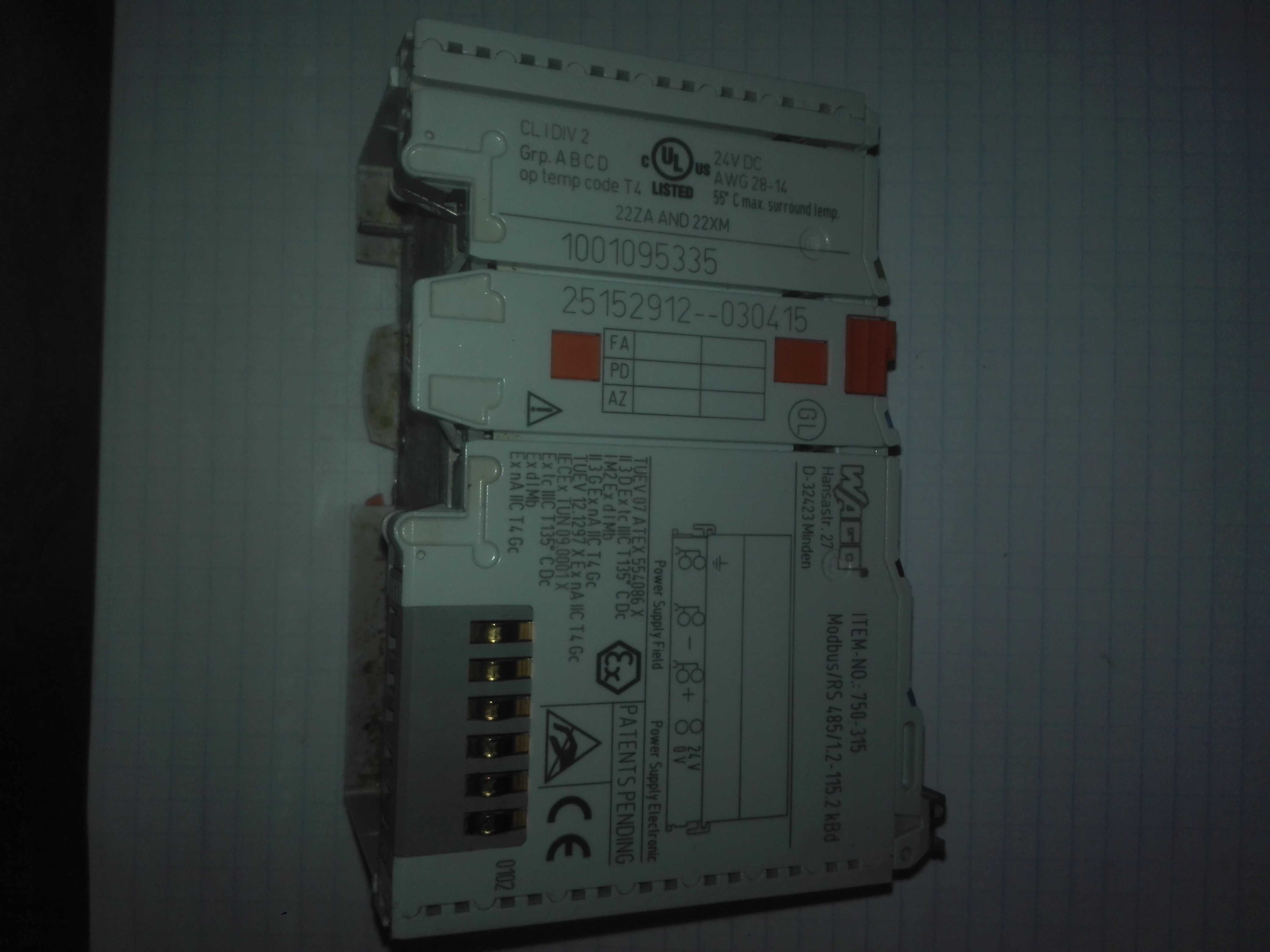 WAGO 750-315 MODBUS/ Moduł magistrali PLC + moduł 750-600