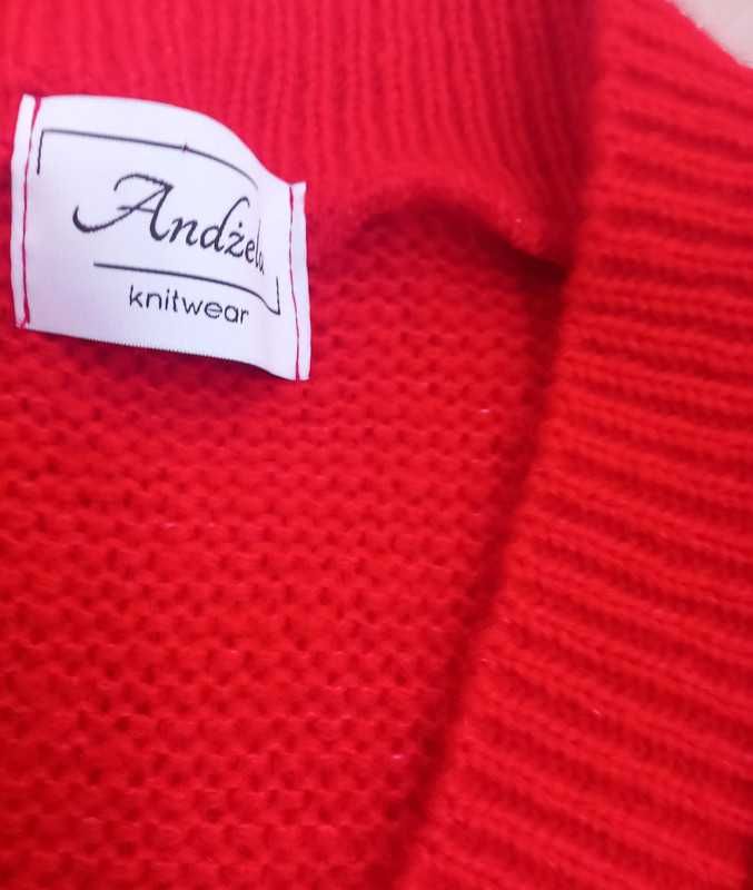 Sweter oversize, czerwony