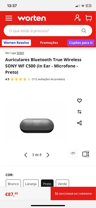 Fones bluetooth Sony WF-C500