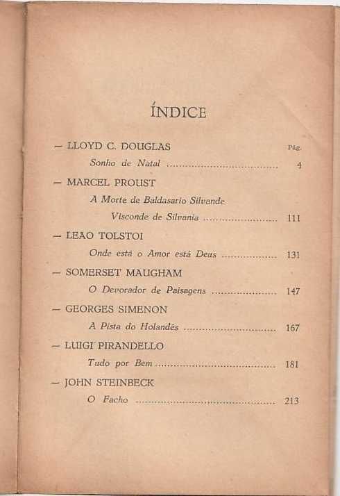 Sonho de Natal e outros contos-Lloyd C. Douglas; Proust; Pirandello