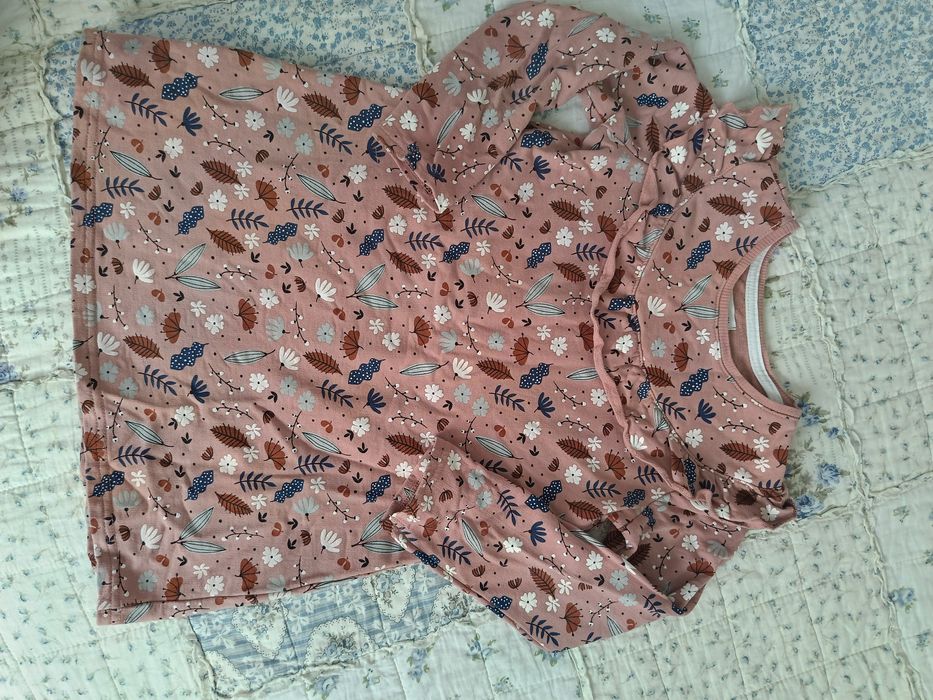 Sukienka dziewczęca bawełniana długi rękaw r. 122