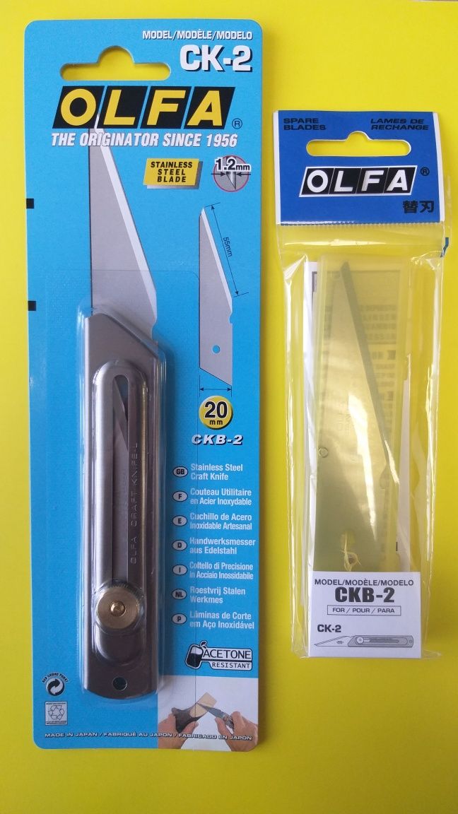 OLFA CK-2 з нержавійки, крафтовий плоский ніж ,  Японія