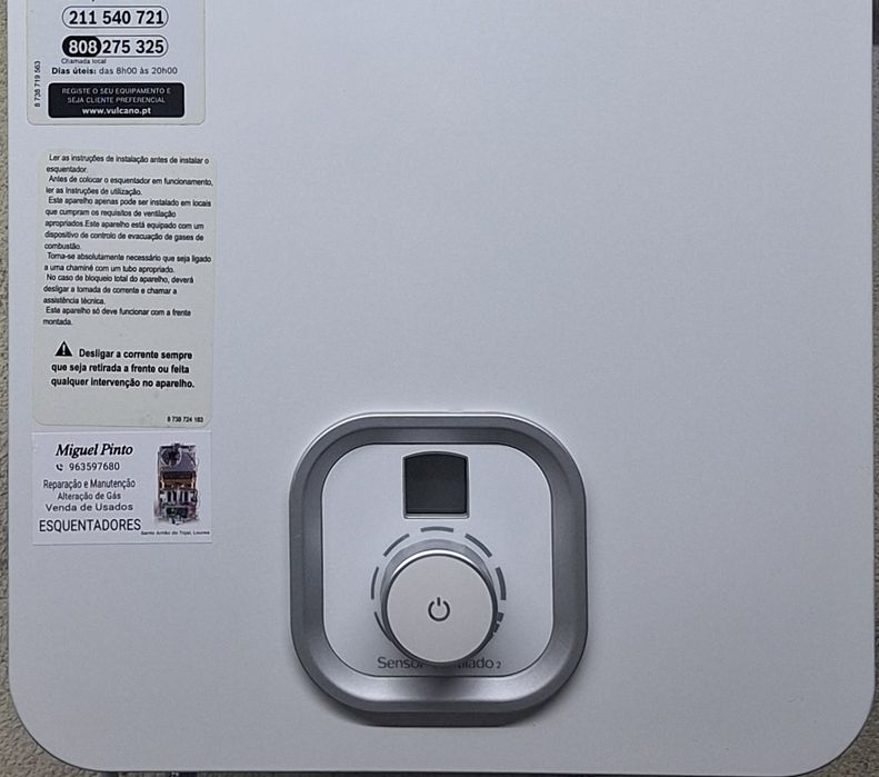 Esquentador Vulcano Sensor Ventilado Gás Natural 11 Litros