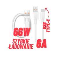 Kabel USB-C 6A 66W do Ładowania HUAWEI SuperCharge - biały | 1m! bulk