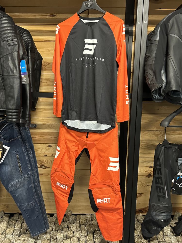 komplet crossowy enduro shot escape orange r. L/32