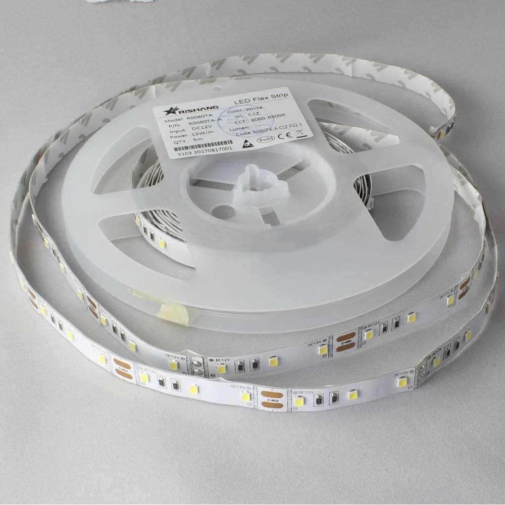 Led лента Rishang R6060TA 12W/m, DC 12V, IP65, 3000K Warm White