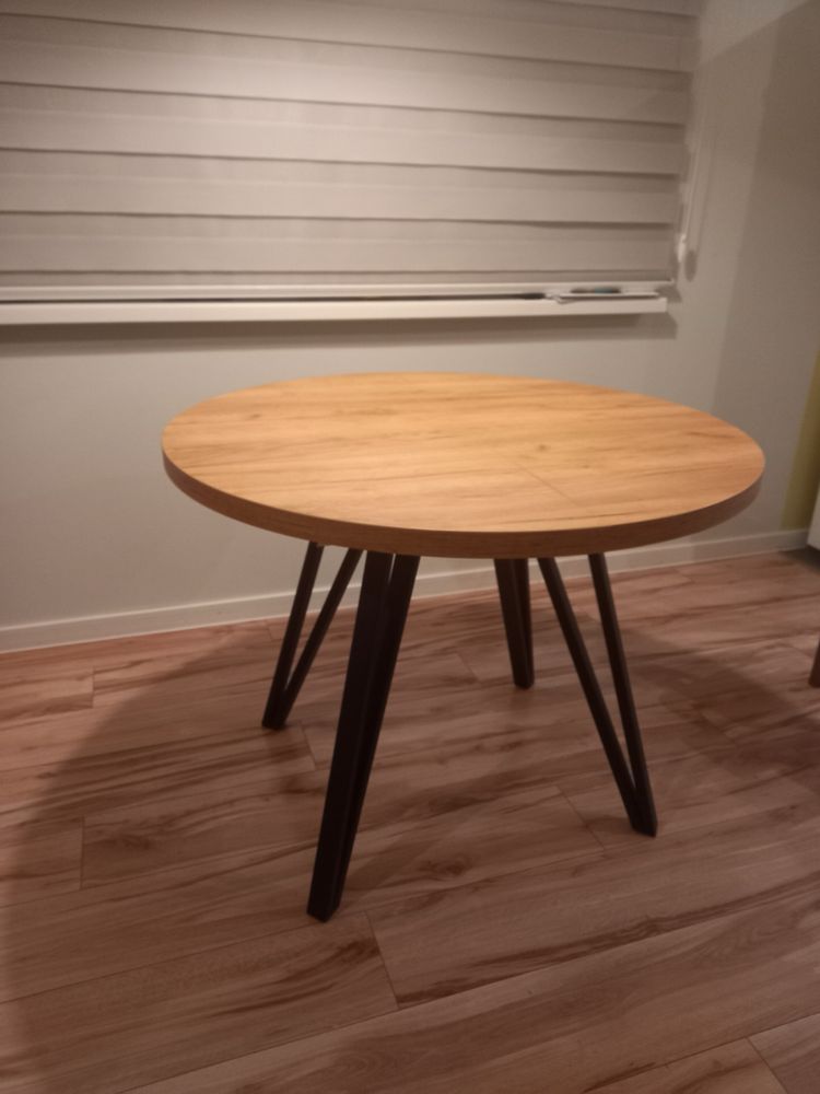 Stół rozkładany okrągły loft dąb Craft hikora egger halifax artisan
