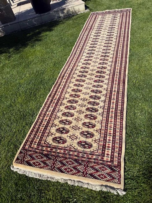 Chodnik Dywan kaszmirowy Pakistan Buchara ART DECO 385x96 galeria10tyś