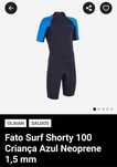 Fato Surf Shorty 100 Criança Azul Neoprene 1,5 mm
