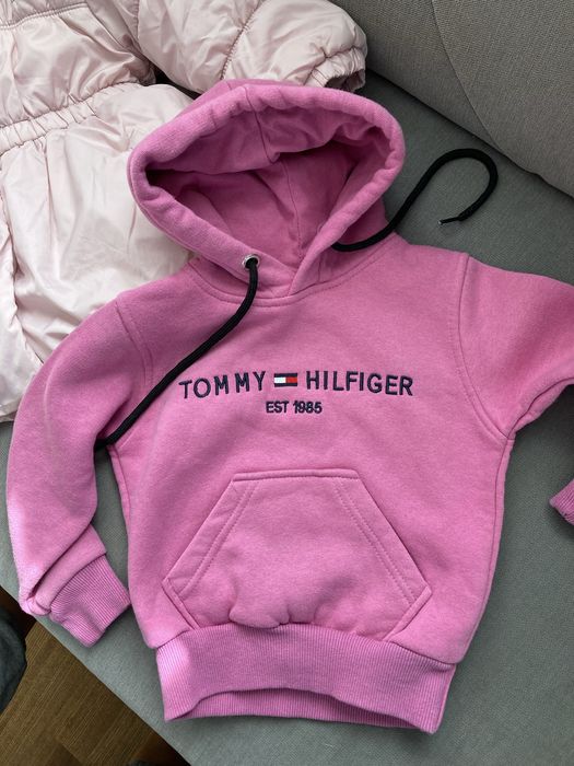 Kurtka plaszczyk zimowy na zime rozowa plus bluza