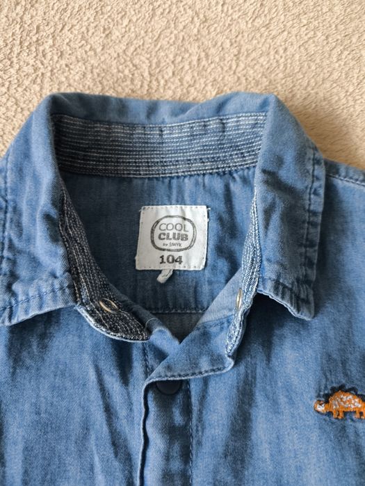 Koszula długi rękaw zapinana na guziki/napy jeans Cool Club r. 104