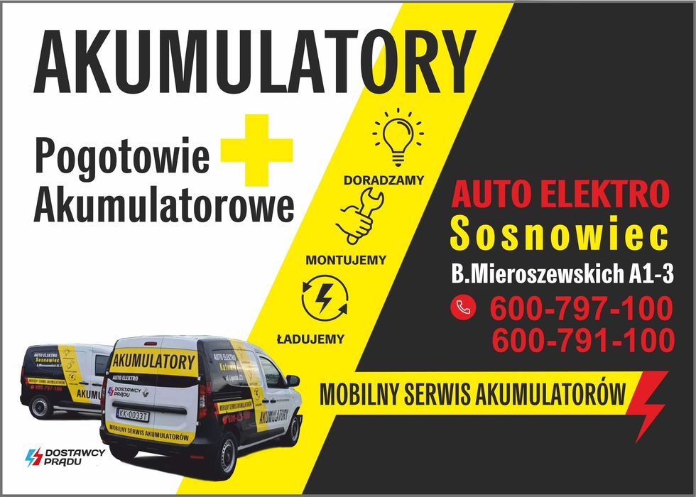 Pogotowie Akumulatorowe Sosnowiec  Mobilny serwis wymiany akumulatorów