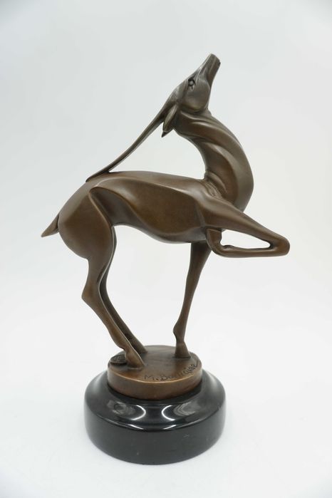 FIGURA Z BRĄZU młody jeleń prezent dla myśliwego art deco