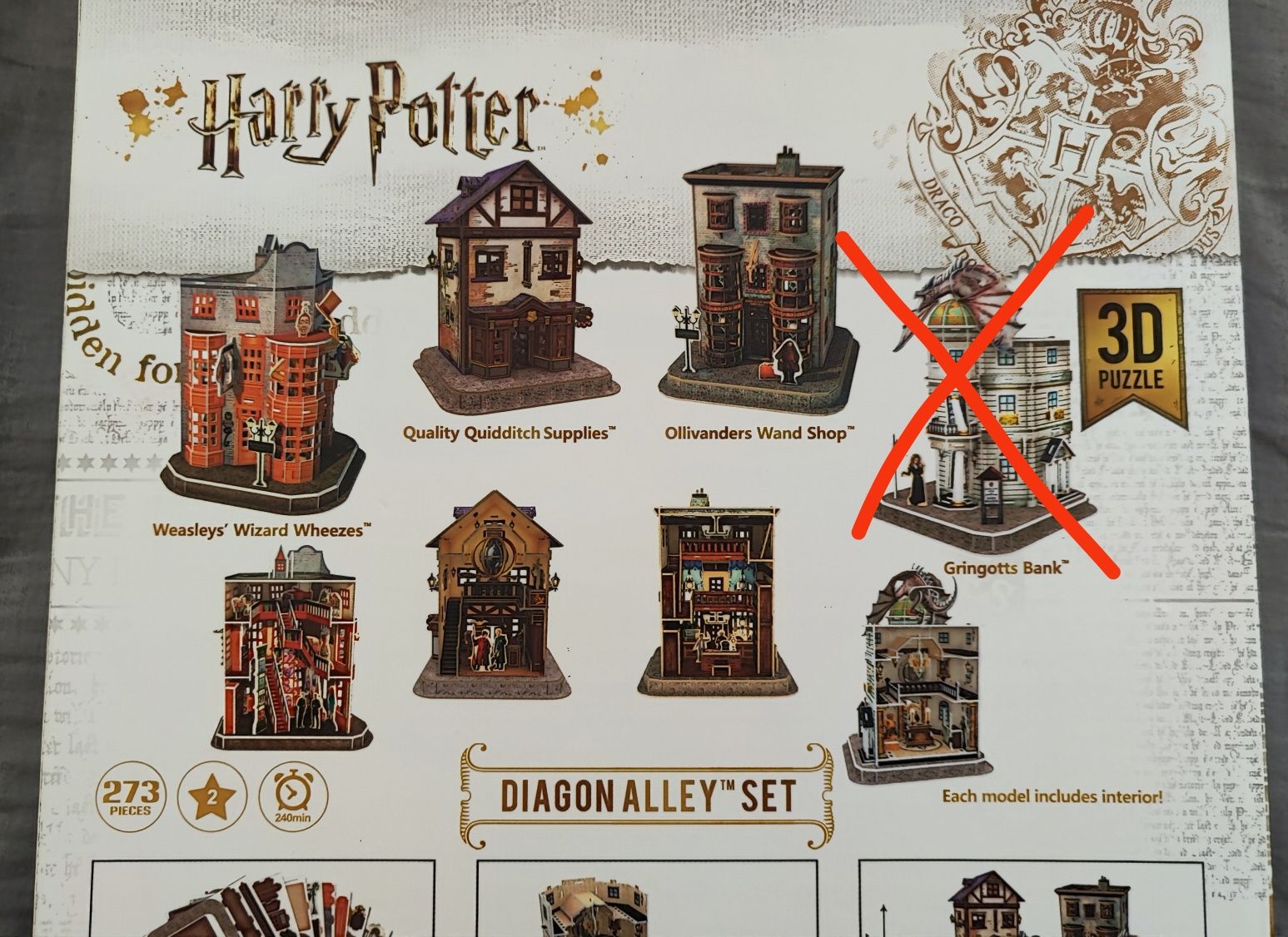 Harry Potter puzzle 3D zestaw ulica Pokątna