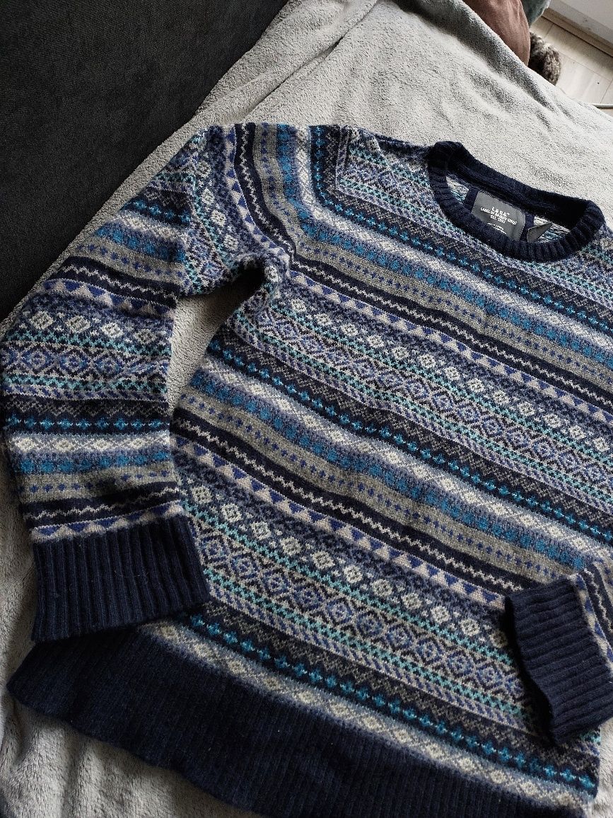 Sweter wełniany, wełna 36 S h&m